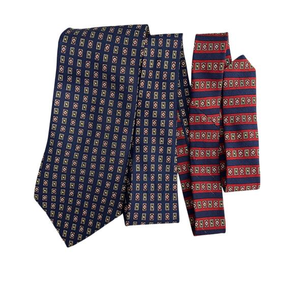 Tommy Hilfiger Other - Tommy Hilfiger Navy Blue Geometric Silk Tie